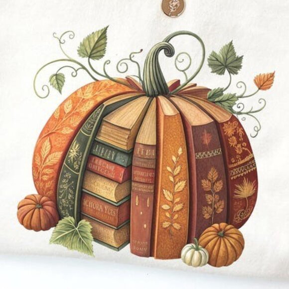 Book Pumpkin T-Shirt, Book Lovers Gift Shirt, Teacher Fall Shirt - Picture 2 of 4